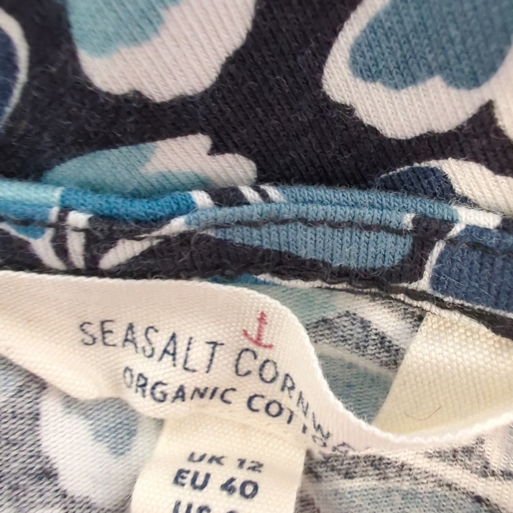 SEASALT Wild Bouquet Dress TEAL FLORAL Fit & Flare Size 12 (RRP £69.95 - Picture 8 of 8